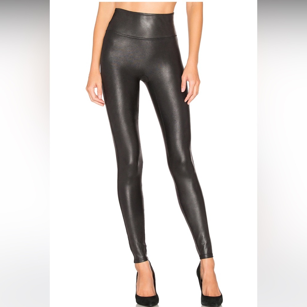 SPANX FAUX LEATHER LEGGINGS SMALL